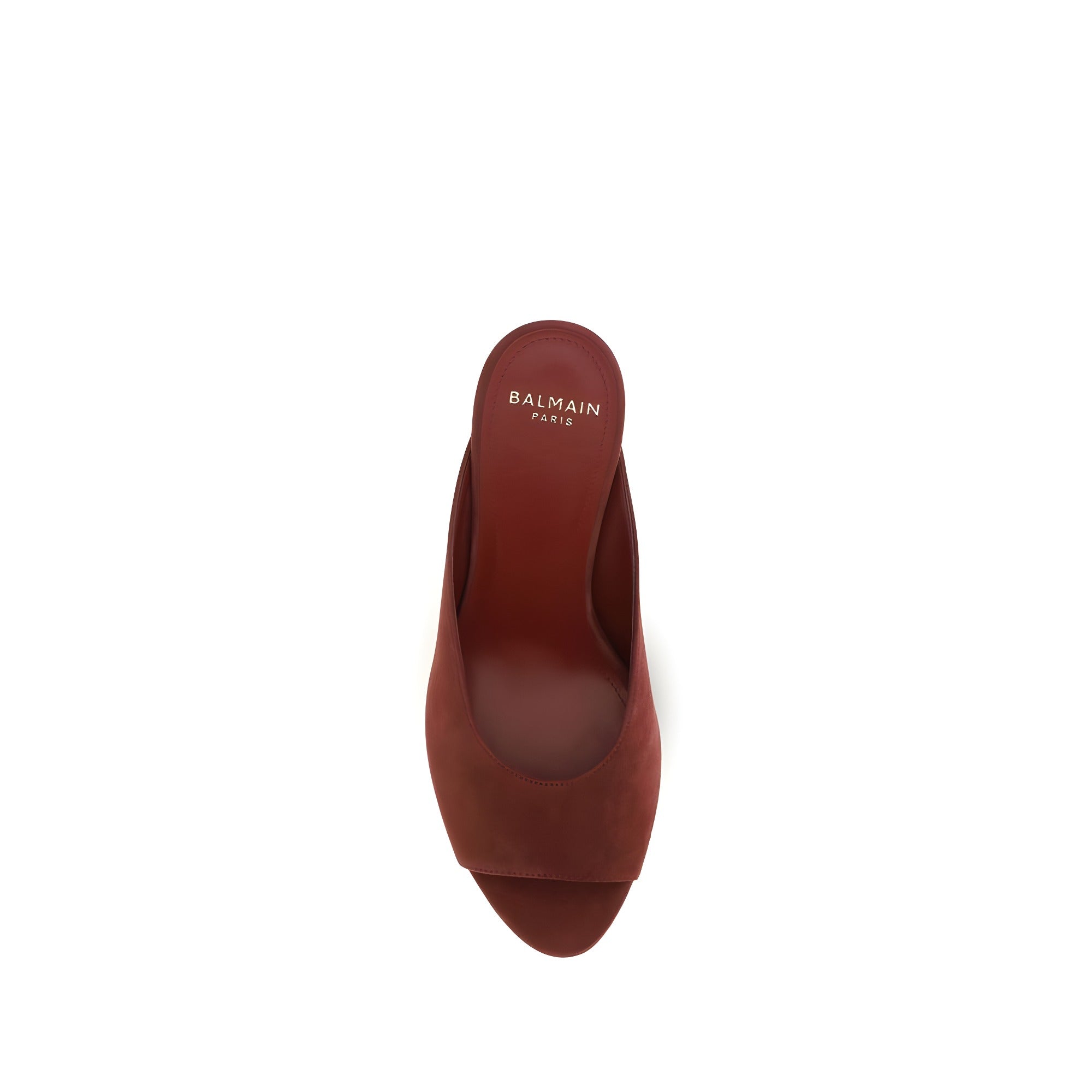 Papuci Balmain Bordeaux din piele de capră