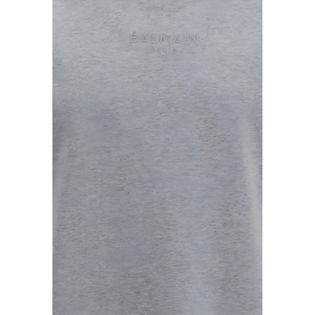 Balmain Gray Cotton T-Shirt