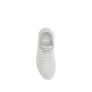 Balmain White Calf Leather Athletic Sneakers