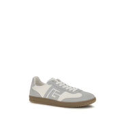 Balmain White Calf Leather Athletic Sneakers