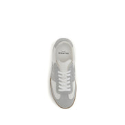 Balmain White Calf Leather Athletic Sneakers