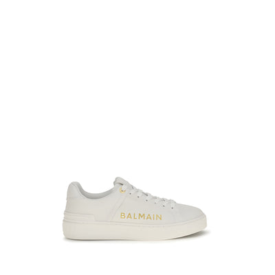 Sneakers low top Balmain albi din piele