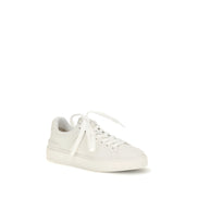 Balmain White Calf Leather Low Top Sneakers