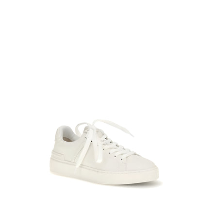 Sneakers low top Balmain albi din piele B-Court