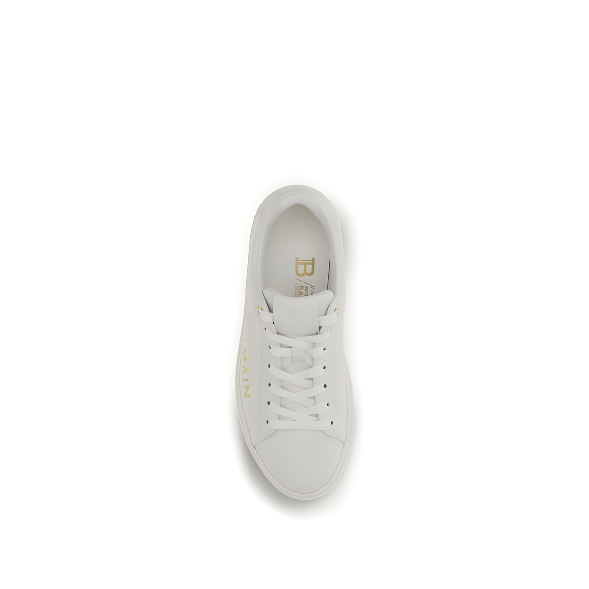 Balmain White Calf Leather Low Top Sneakers