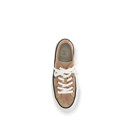 Sneakers joase bej Brunello Cucinelli