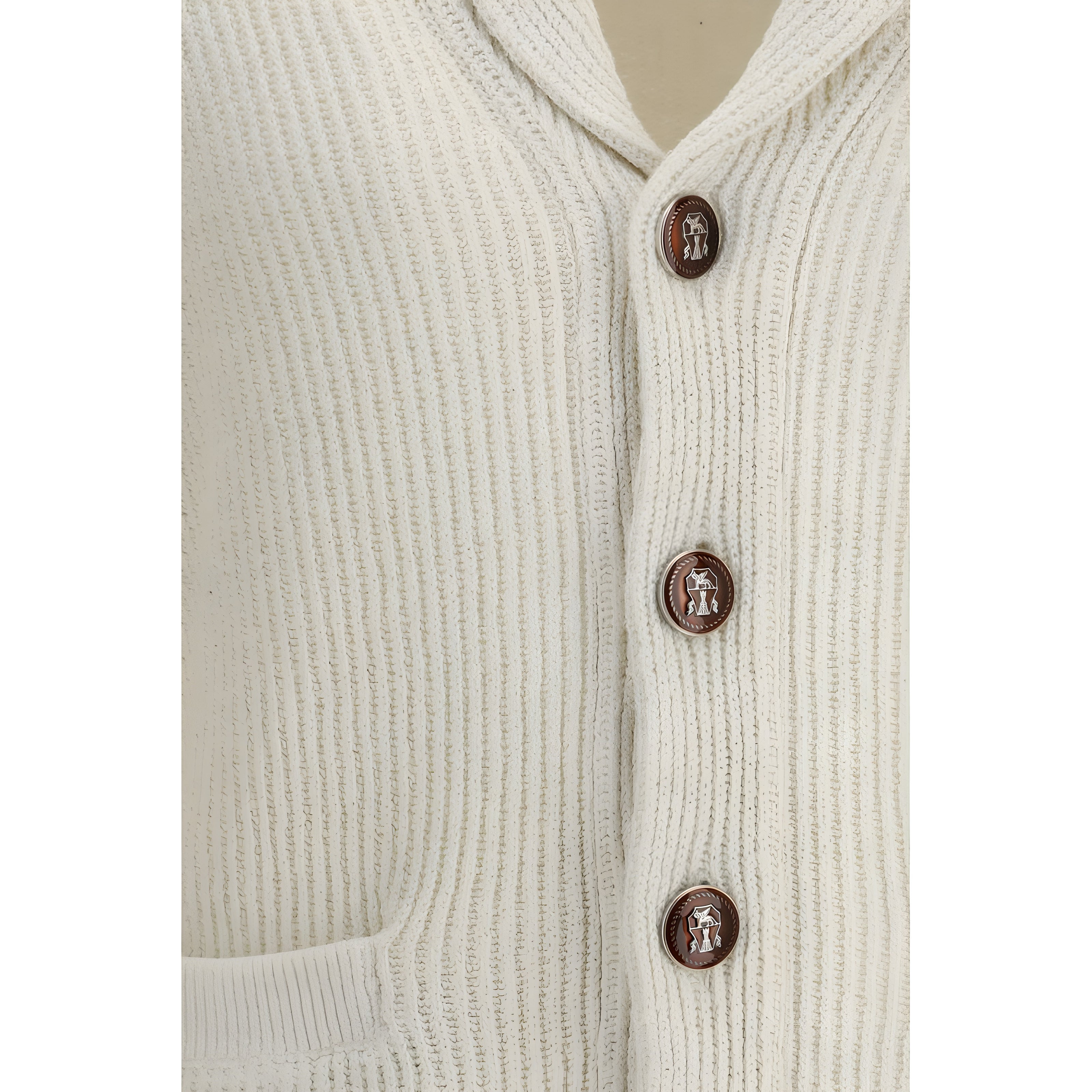 Brunello Cucinelli Beige Cotton Cardigan