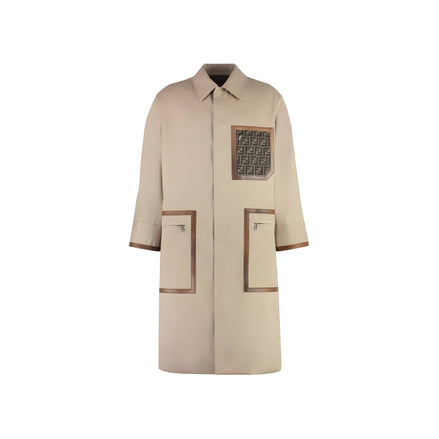 Palton Fendi bej din bumbac