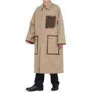 Palton Fendi bej din bumbac
