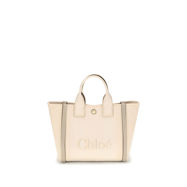 Geantă de mână Chloé bej din bumbac
