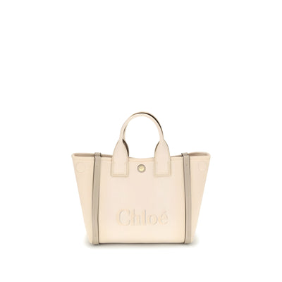 Geantă de mână Chloé bej din bumbac
