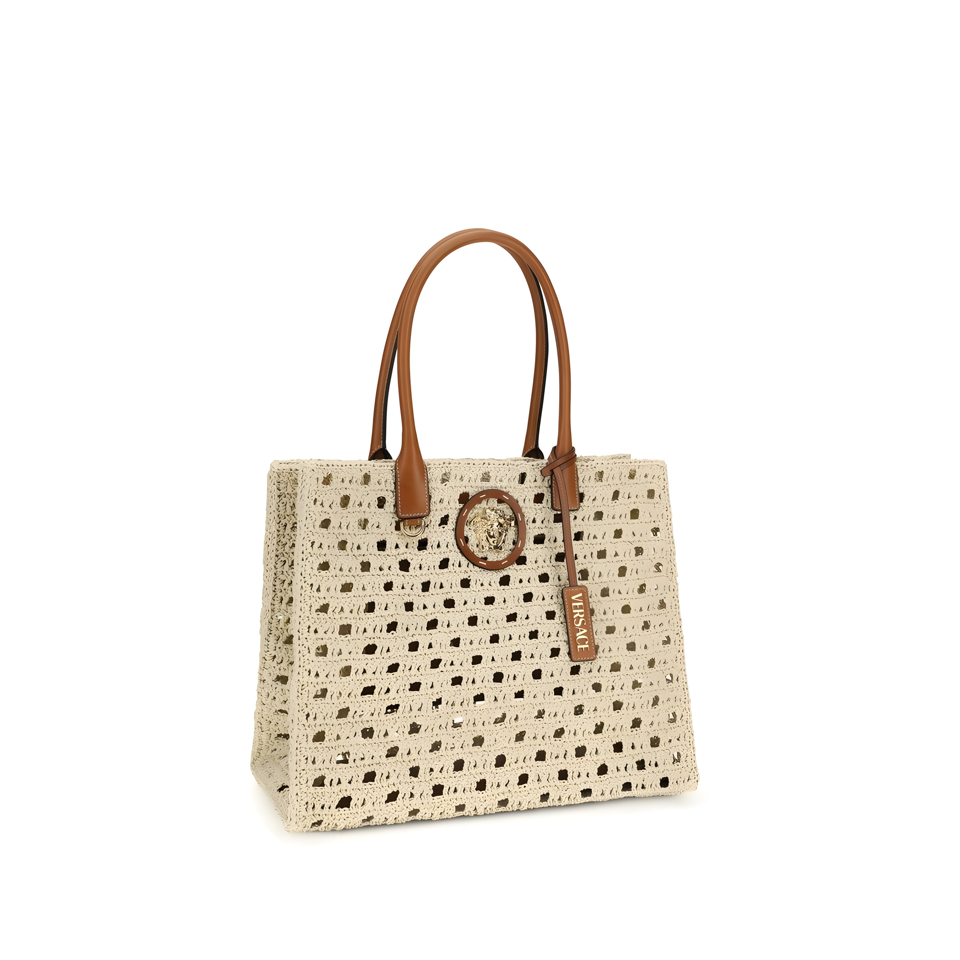 Versace Beige Cotton Shoulder Bag