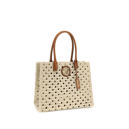 Versace Beige Cotton Shoulder Bag