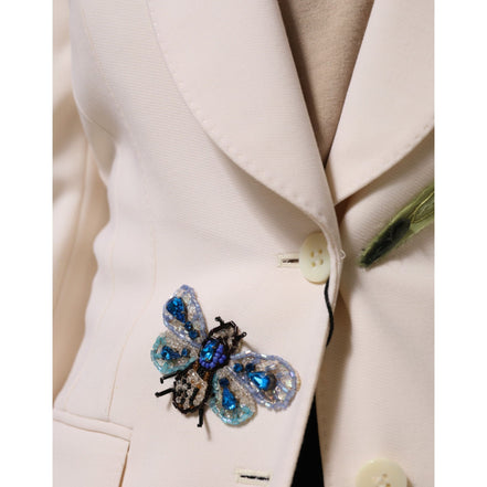 Dolce & Gabbana Jachetă bej brodată, la un rând de nasturi