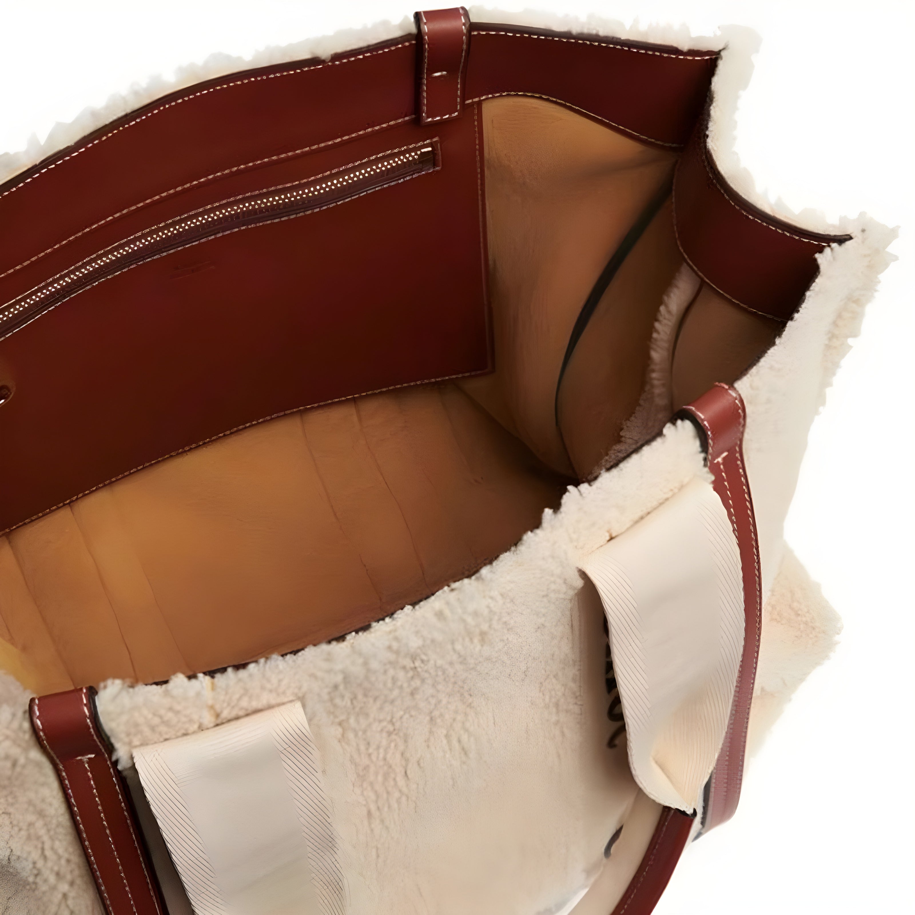 Chloé Beige Shearling Tote Bag