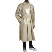 Bottega Veneta Beige Leather Trench Coat
