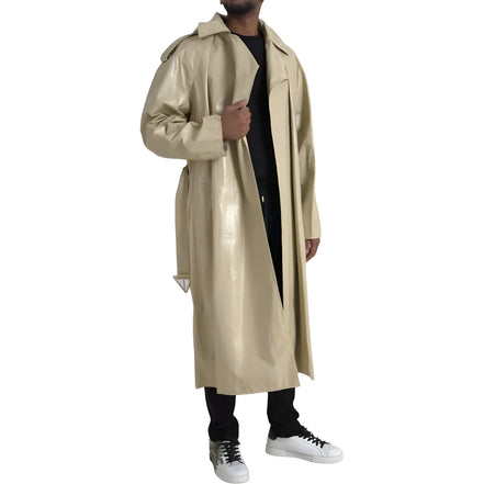 Bottega Veneta Beige Leather Trench Coat