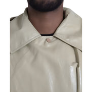 Bottega Veneta Beige Leather Trench Coat