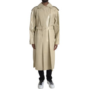 Bottega Veneta Palton tip trench din piele bej
