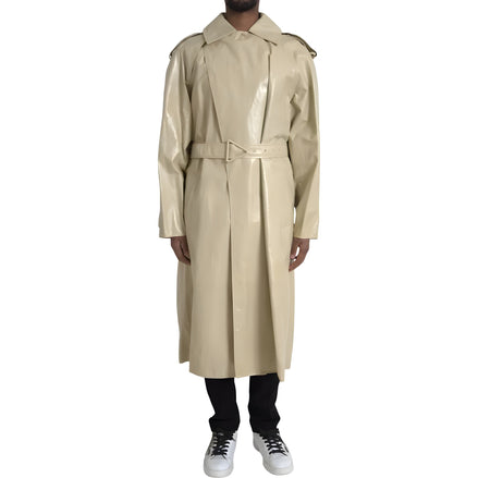 Bottega Veneta Beige Leather Trench Coat