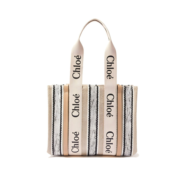 Geantă tote Chloé bej din in
