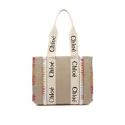 Chloé Beige Linen Tote Bag