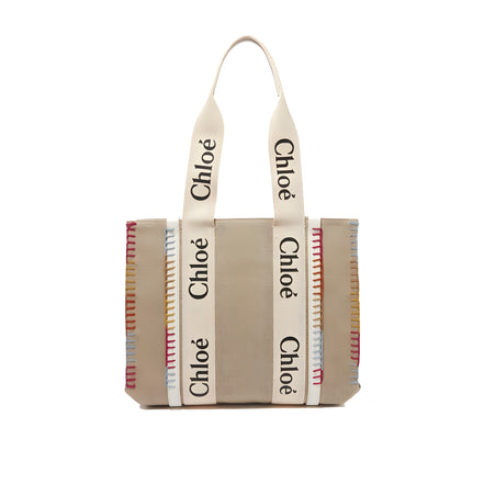 Chloé Beige Linen Tote Bag