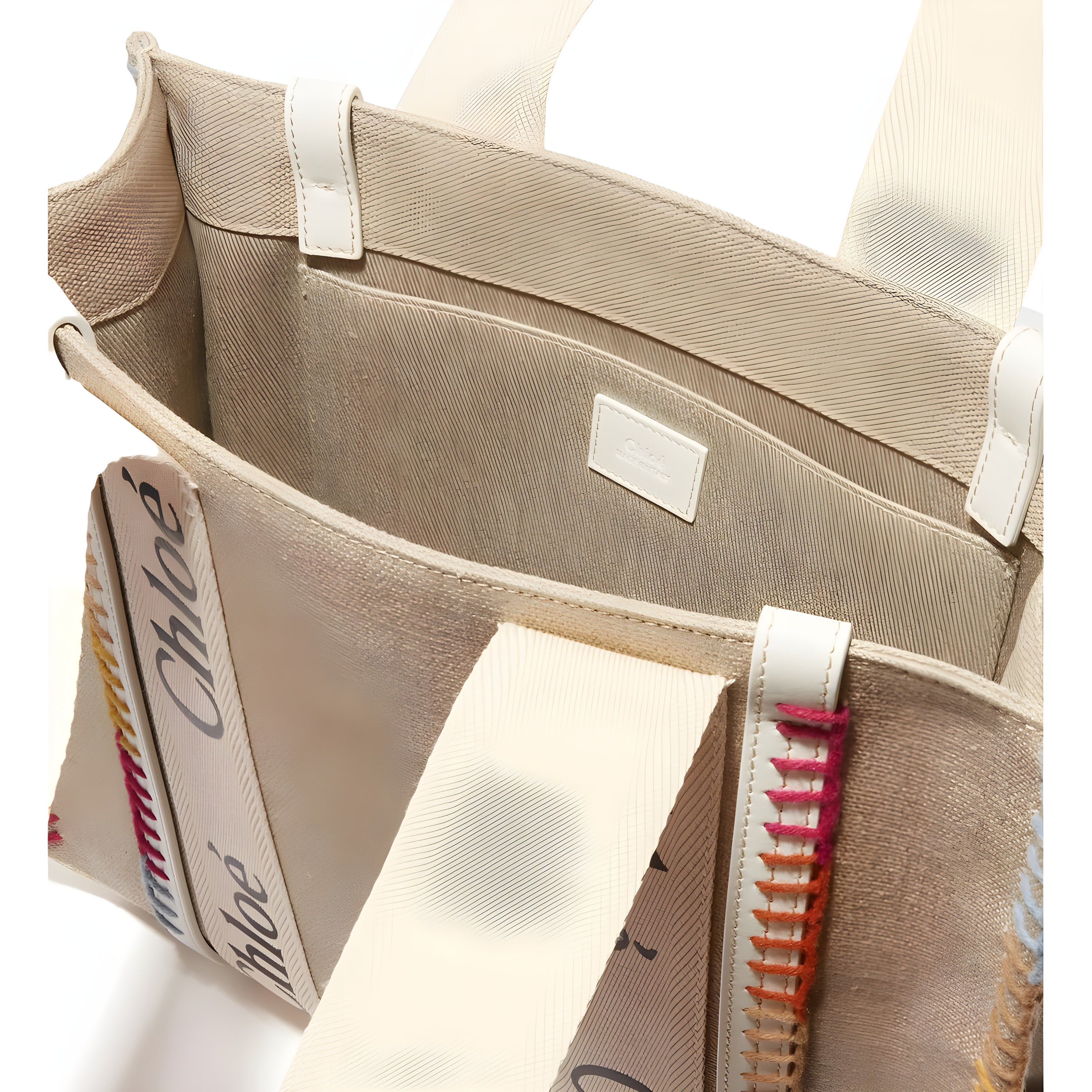 Chloé Beige Linen Tote Bag