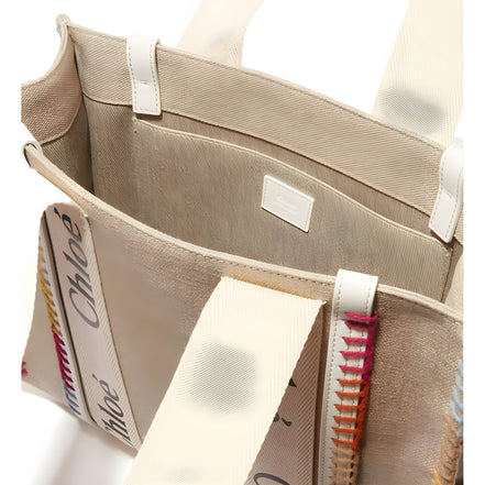 Chloé Beige Linen Tote Bag