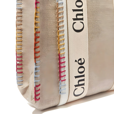 Chloé Beige Linen Tote Bag