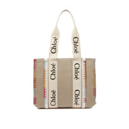 Chloé Beige Linen Tote Bag
