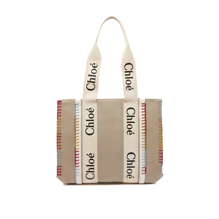 Chloé Beige Linen Tote Bag