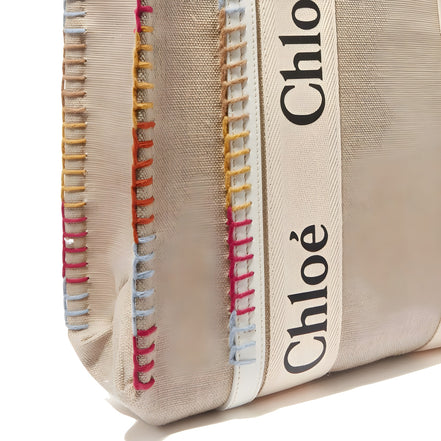 Chloé Beige Linen Tote Bag