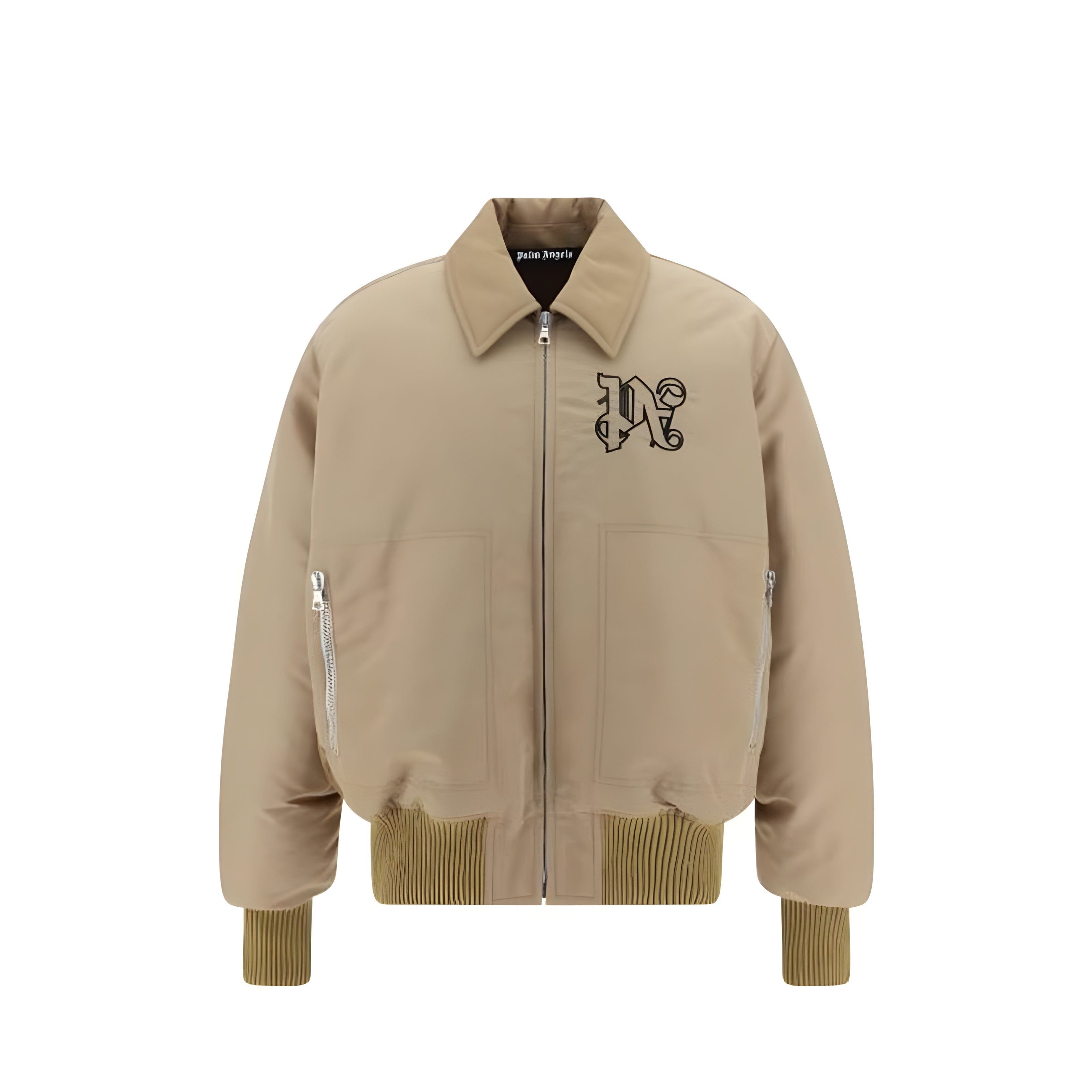 Palm Angels Beige Bomber Jacket