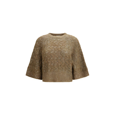 Brunello Cucinelli Beige Silk Sweater