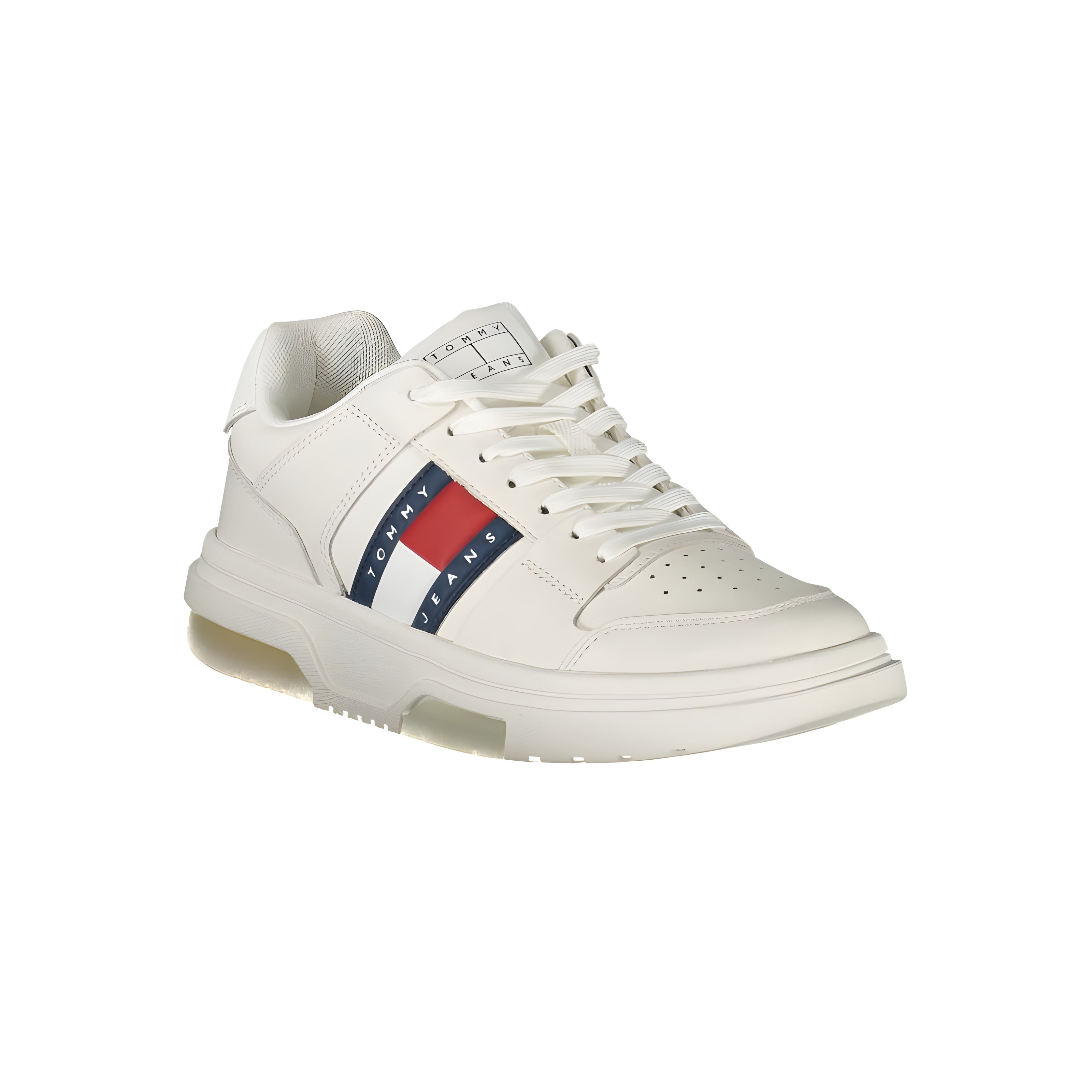 Adidași Tommy Hilfiger albi din piele
