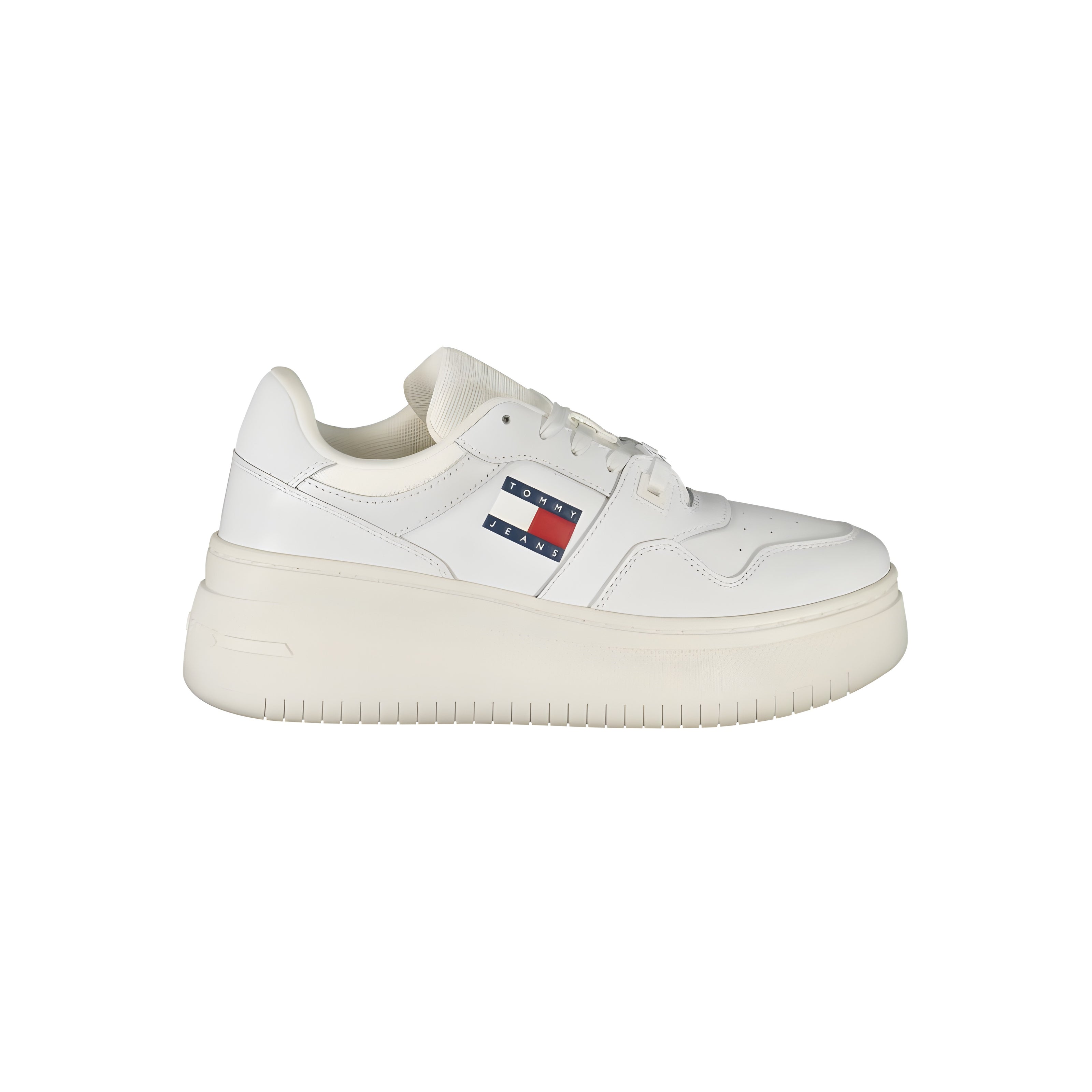 Adidași Tommy Hilfiger albi din piele