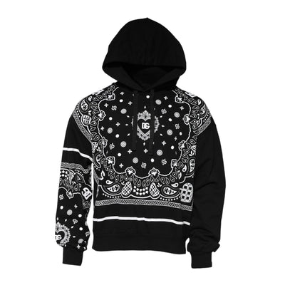 Dolce & Gabbana Black Bandana Hooded Sweatshirt