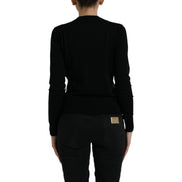 Dolce & Gabbana Black Bird Cardigan Pulover Lână Mânecă Lungă