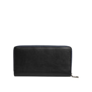 Portofel de damă Dolce & Gabbana Continental clutch, din piele exotică, negru și albastru