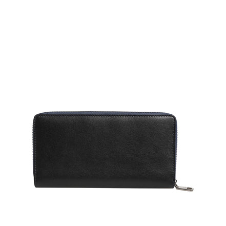 Portofel de damă Dolce & Gabbana Continental clutch, din piele exotică, negru și albastru