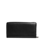 Portofel Dolce & Gabbana tip clutch continental din piele exotică, negru cu albastru