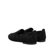 Mocasini tip rochie slip-on din brocart negru Dolce & Gabbana