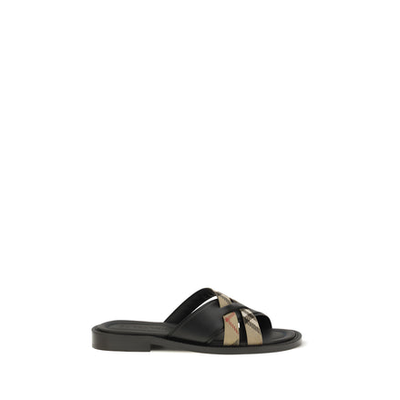 Burberry Black Flat Sandals