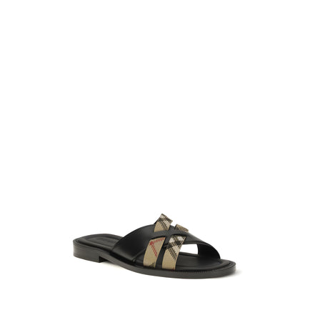 Burberry Black Flat Sandals