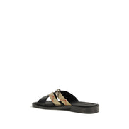 Burberry Black Flat Sandals