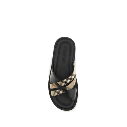 Burberry Black Flat Sandals