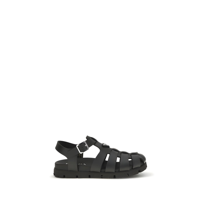 Prada Black Flat Sandals