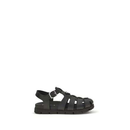 Prada Black Flat Sandals