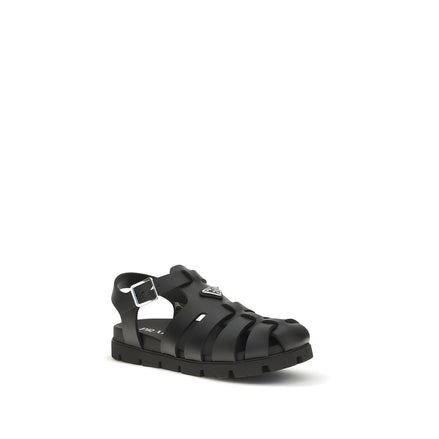 Prada Black Flat Sandals